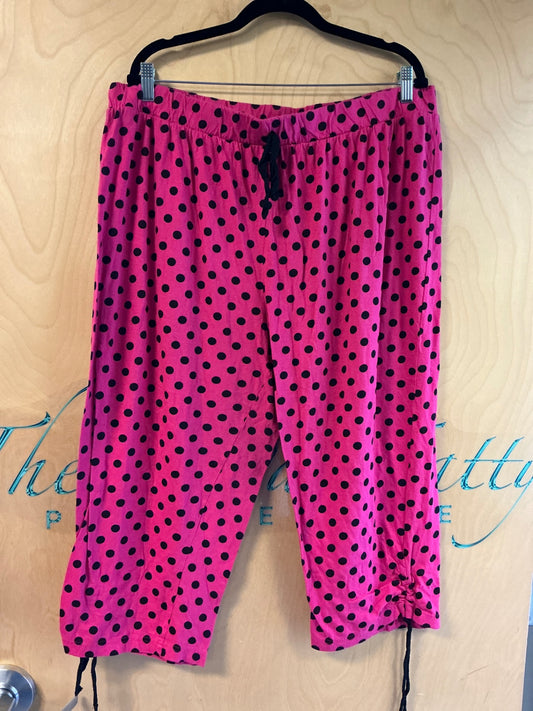 Bobbie Brooks Pajama Pants - Pink with black polka dots - 3X