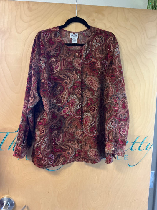 Bon Worth Blouse - Multi-colored (mainly shades of red, pink, and brown) - XLP