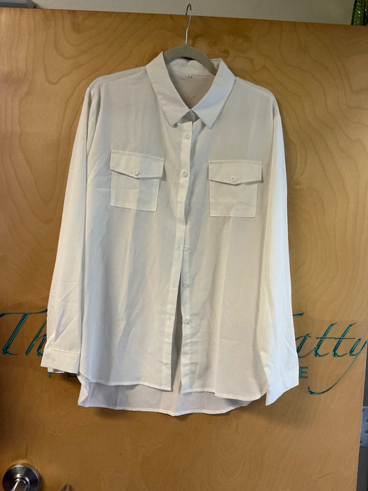 Button-up Shirt - White - XXL