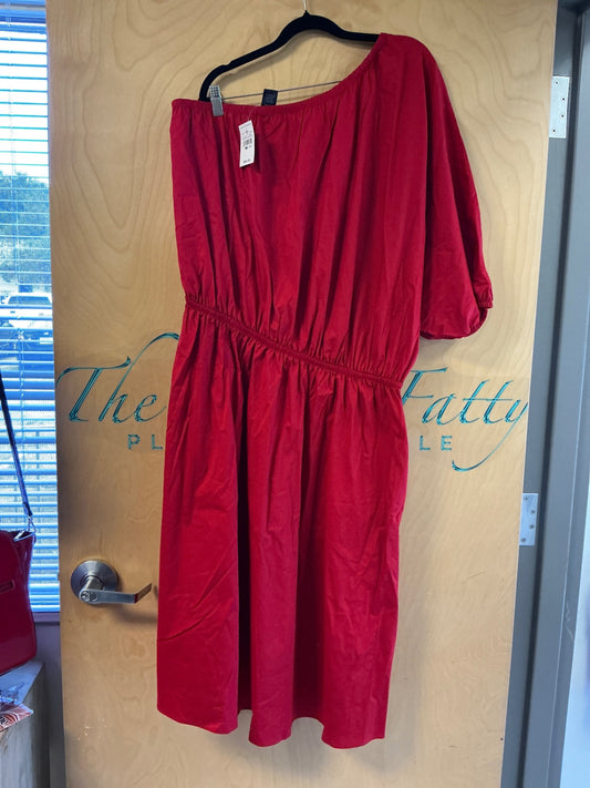 Ashley Stewart One Shoulder Dress - Red - 34/36 NWT