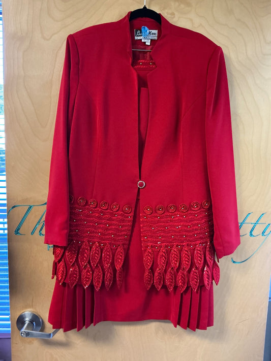 Ben Marc Skirt Suit Set - Red - 16