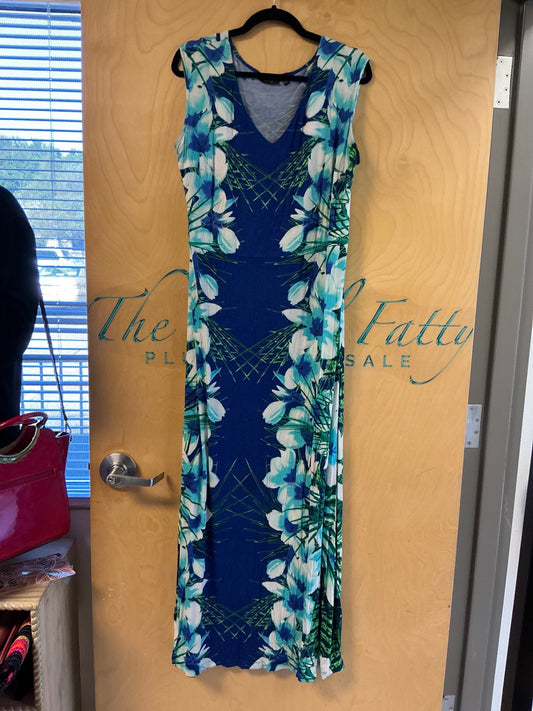 Apt 9 Dress - Blue, White, Green - 2X