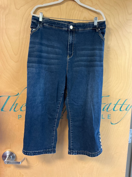 Avenue Capri Jeans - Dark Blue - 32A