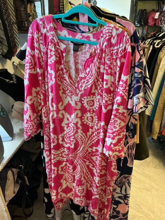 Ashley Stewart Tunica - Pink and White - 26