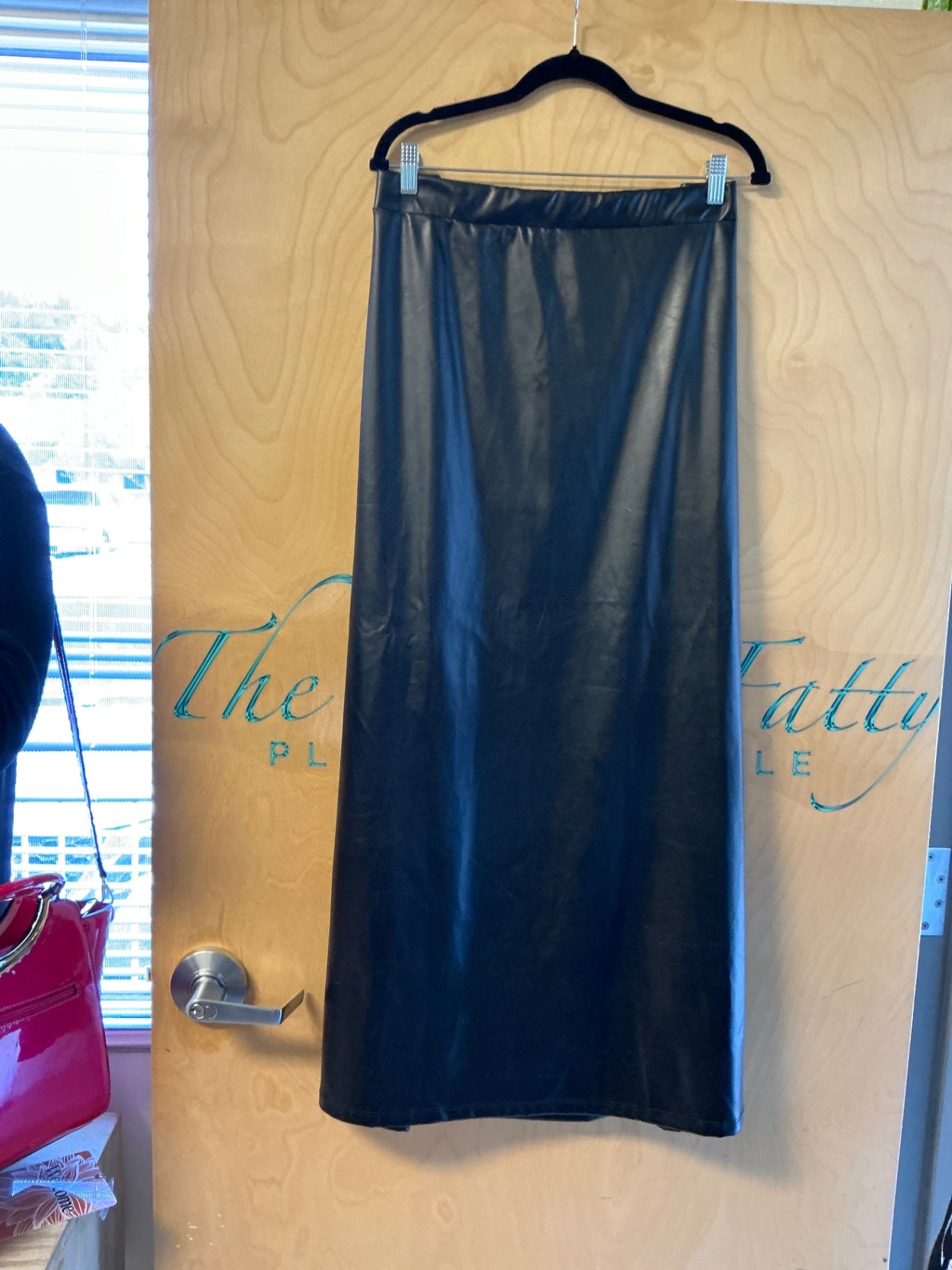 Ashley Stewart Faux Leather Skirt - Black - 22/24 NWT