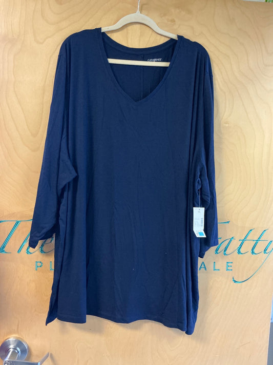 CATHERINES 3/4 Sleeve T-Shirt - Navy Blue - 34/36 NWT