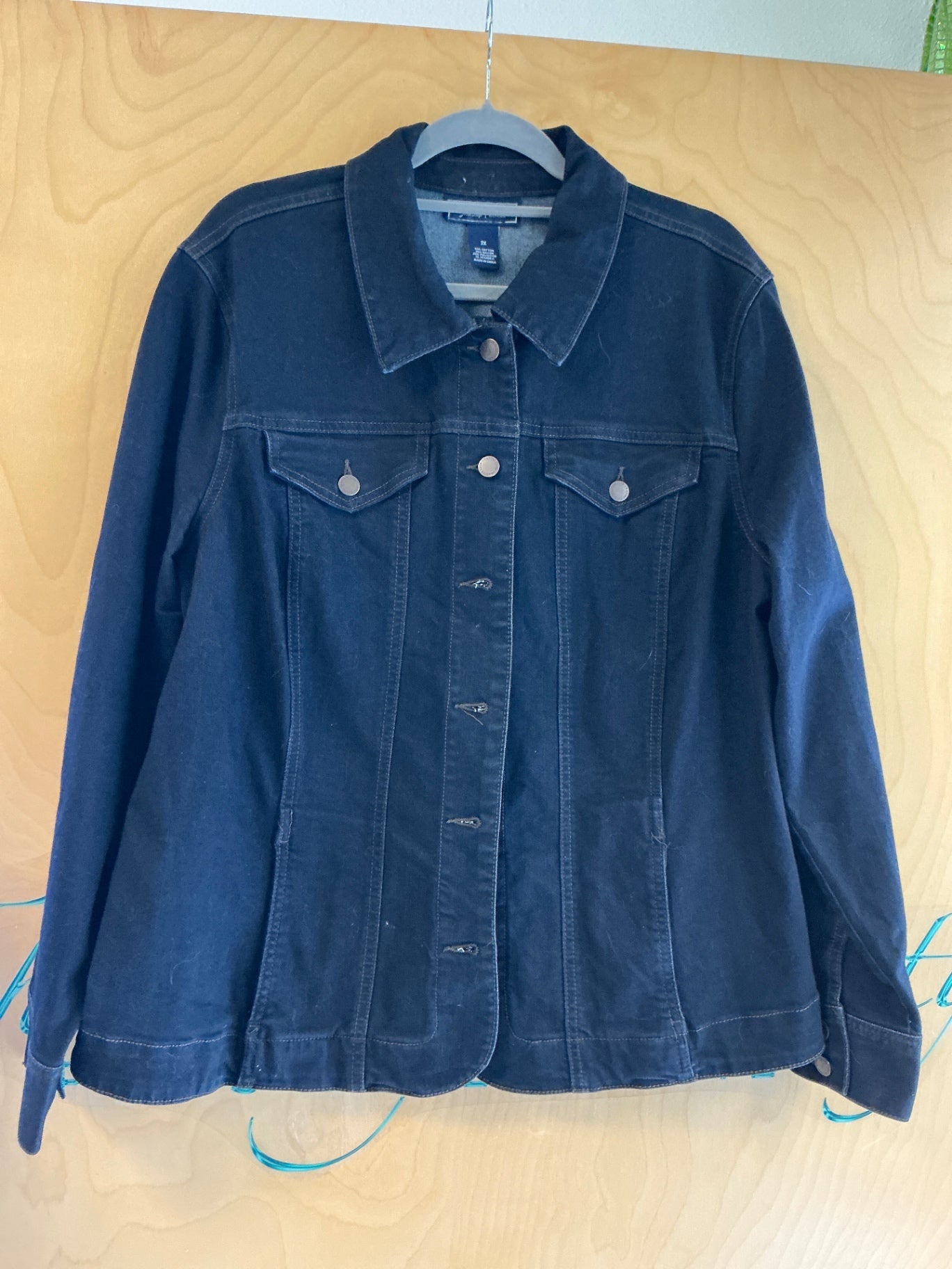 Charter Club Denim Jacket - Dark Blue - 2X