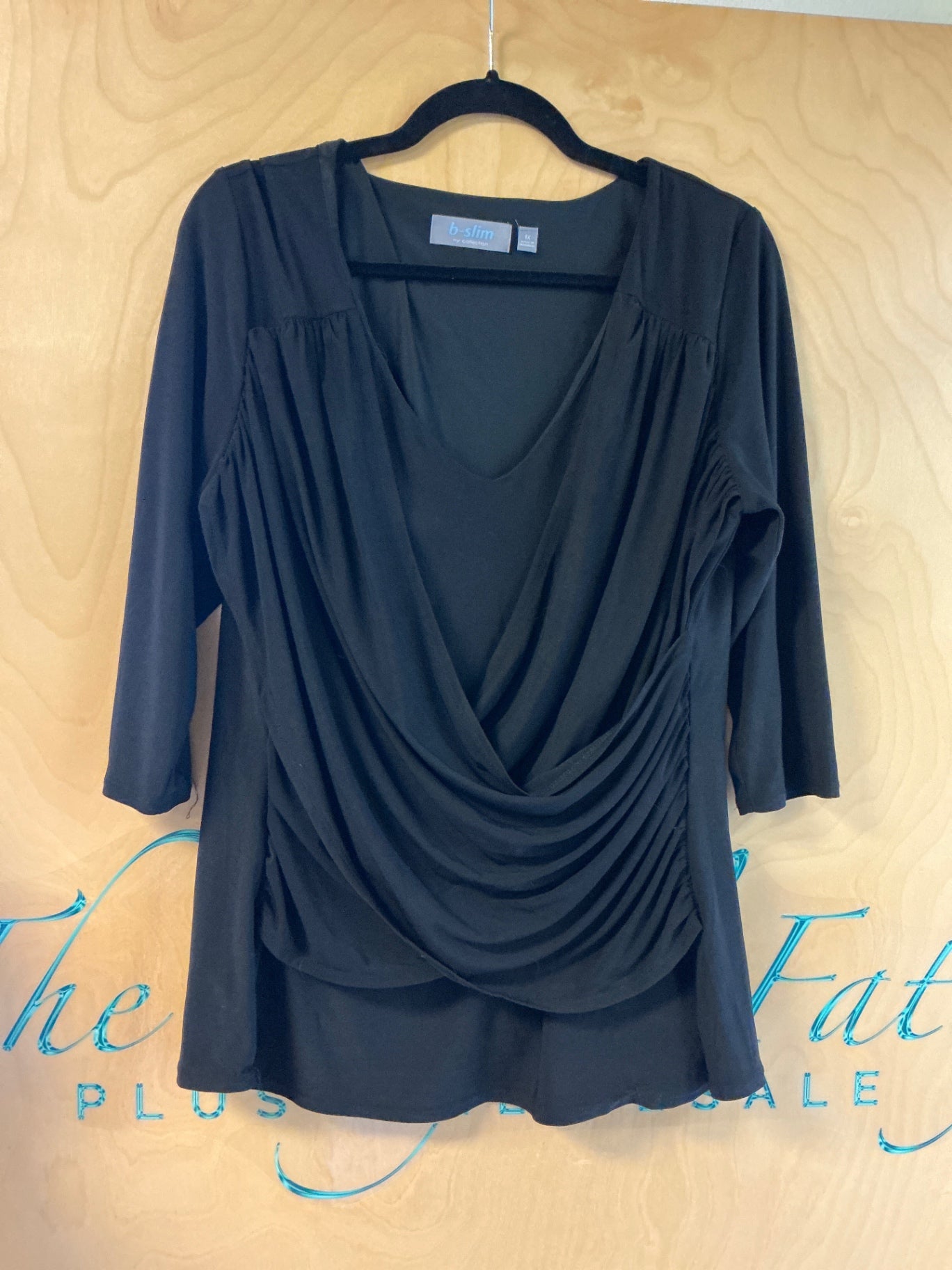 b-slim Blouse - Black - 1X