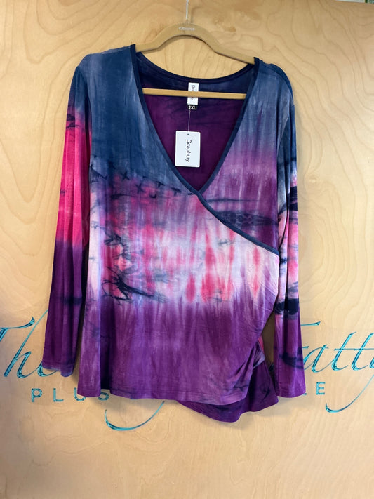 Beauhuty Blouse - Multicolor (Pink, Purple, Blue) - 2XL NWT