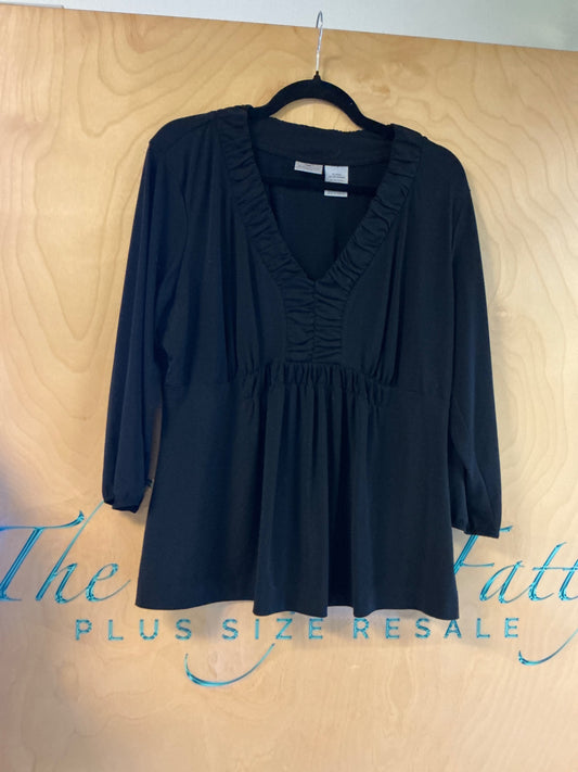Worthington Woman Blouse - Black - 1X