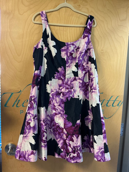 Cato Sleeveless Dress - Purple, White, Black - 16