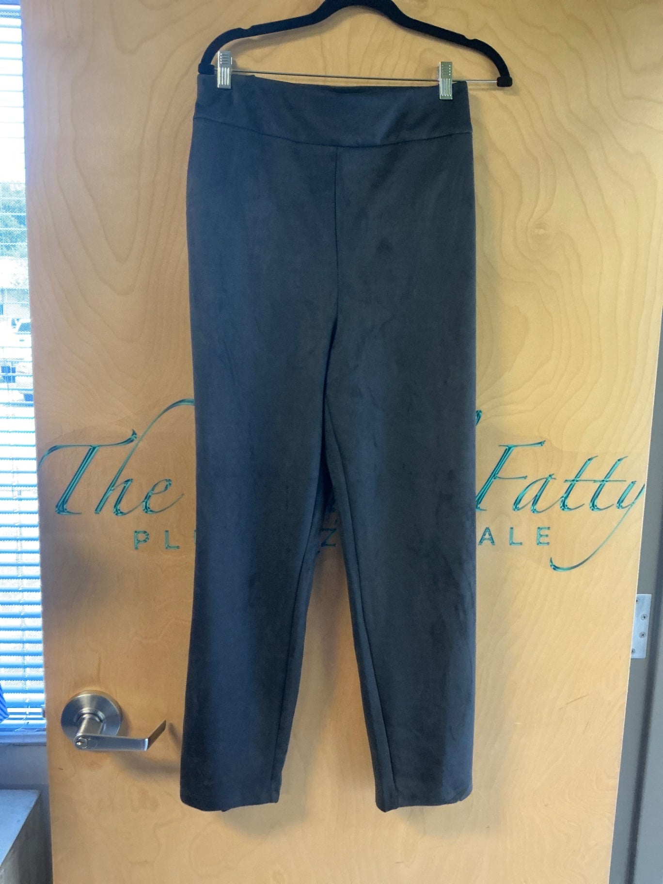 Allison Daley Suede Trousers - Dark Gray - 22WS