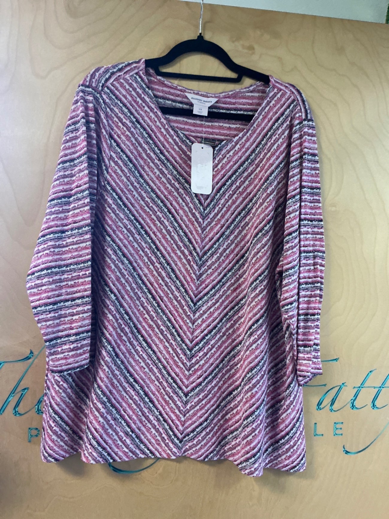 Allison Daley Blouse - Pink with multicolor accents - 3X NWT