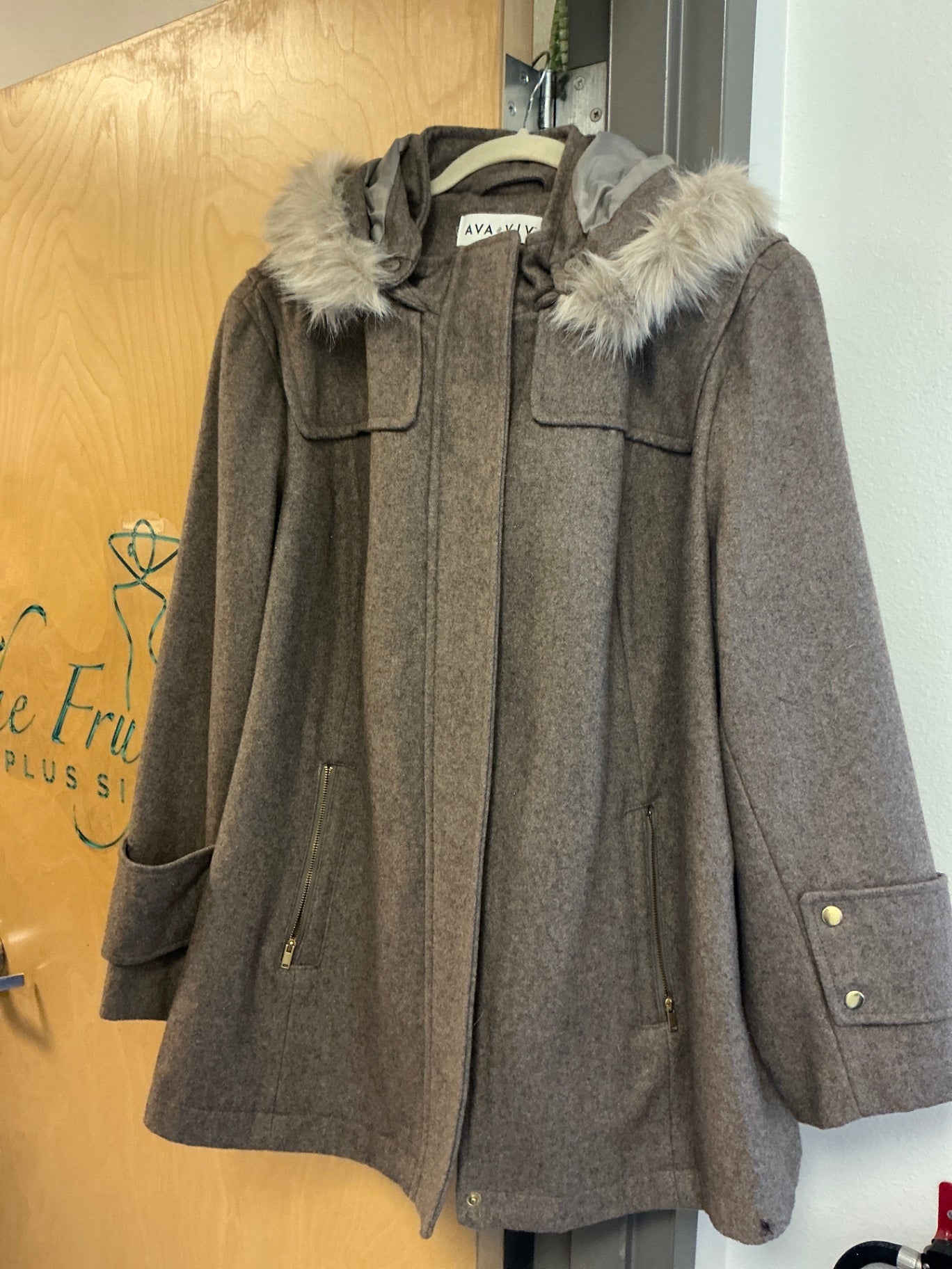 AVA & KAY Coat - Brown - 2X