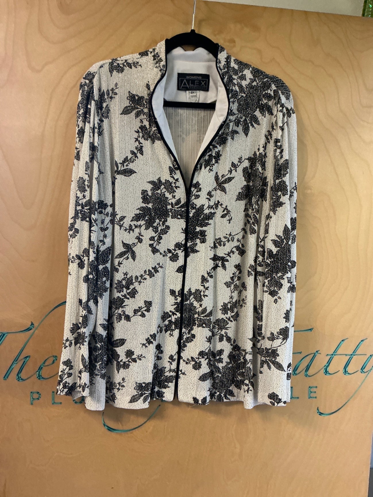 Alex Evenings Jacket - White and black - 2X