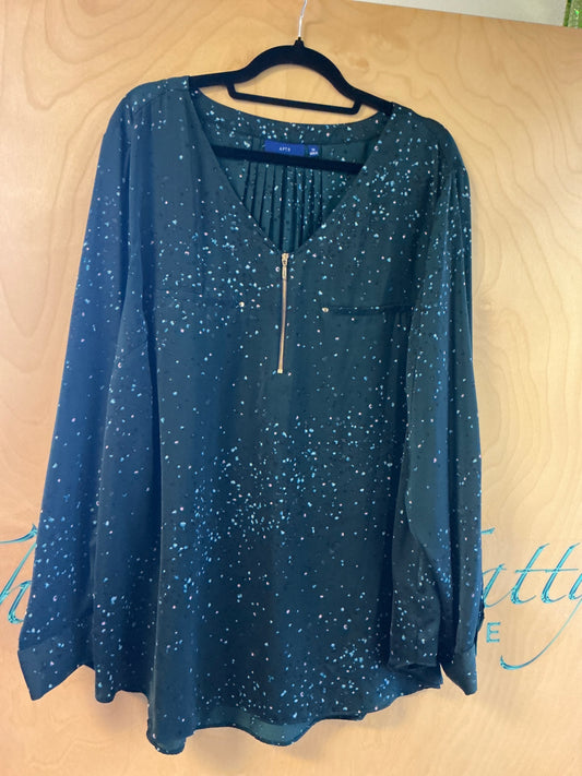 APT.9 Blouse - Dark Blue - 3X