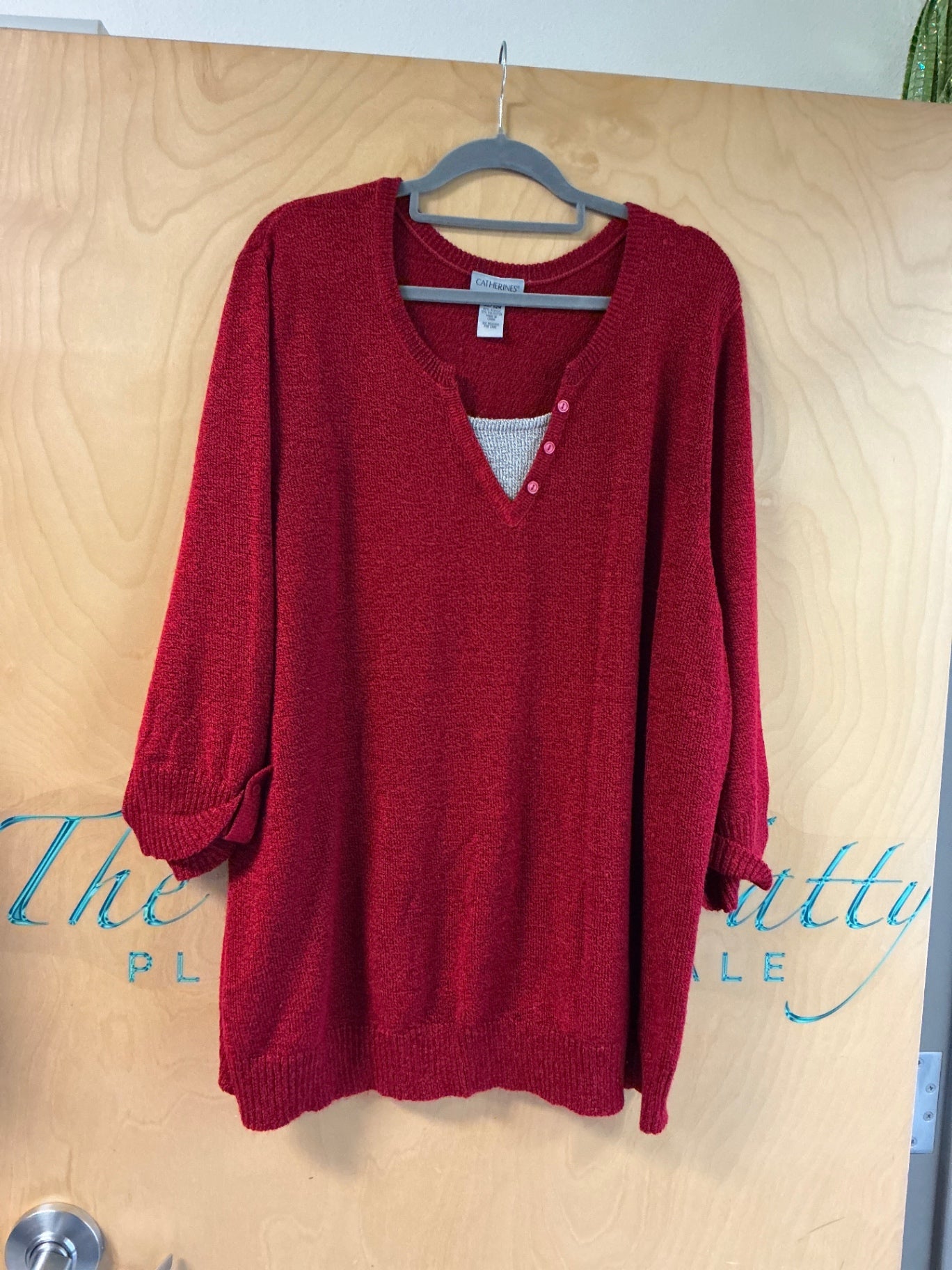 CATHERINES Sweater - Red - 4X