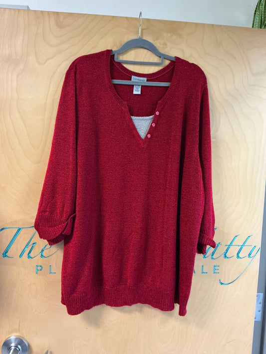 CATHERINES Sweater - Red - 4X