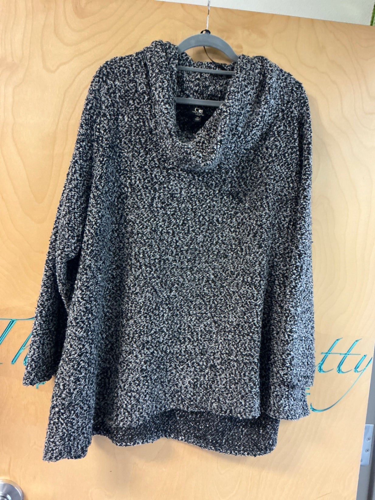 Cable & Gauge Sweater - Black and white speckled - 3X