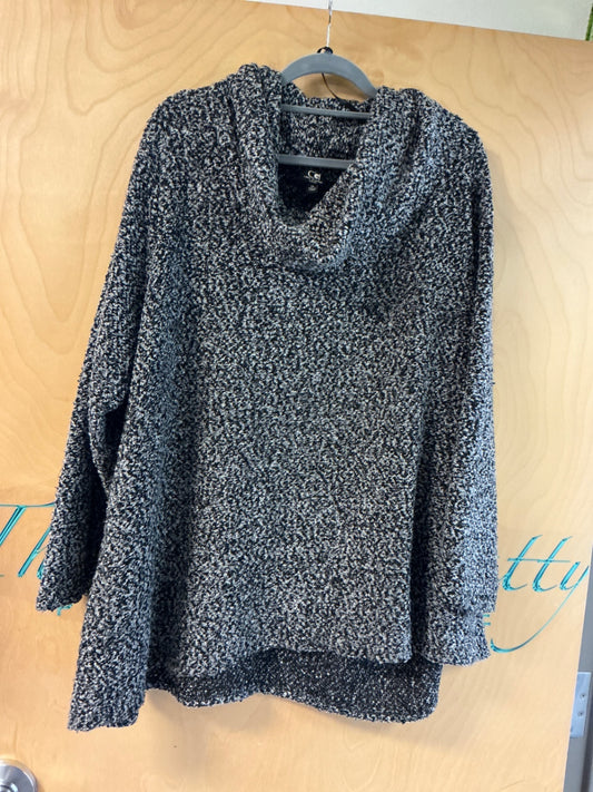 Cable & Gauge Sweater - Black and white speckled - 3X