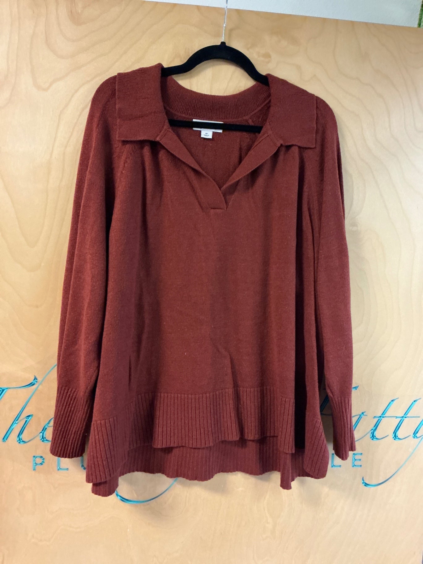 AVA & VIV Sweater - Rusty Brown - 3X