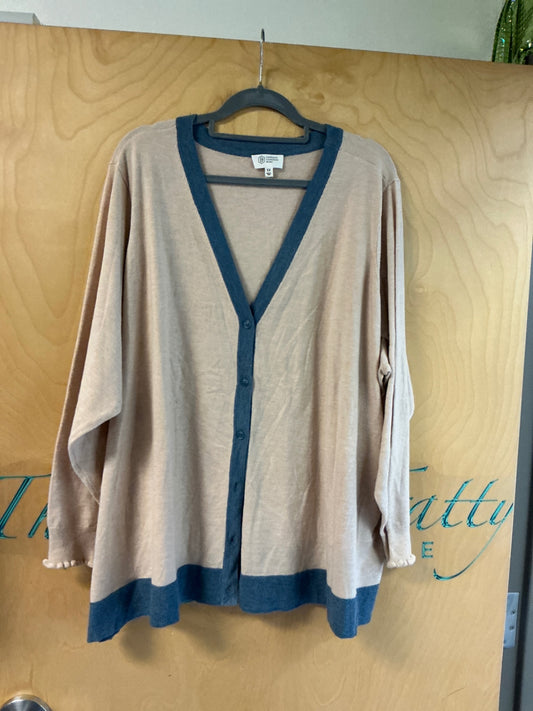 Candace Cameron Bure Cardigan - Beige with Blue accents - 5X